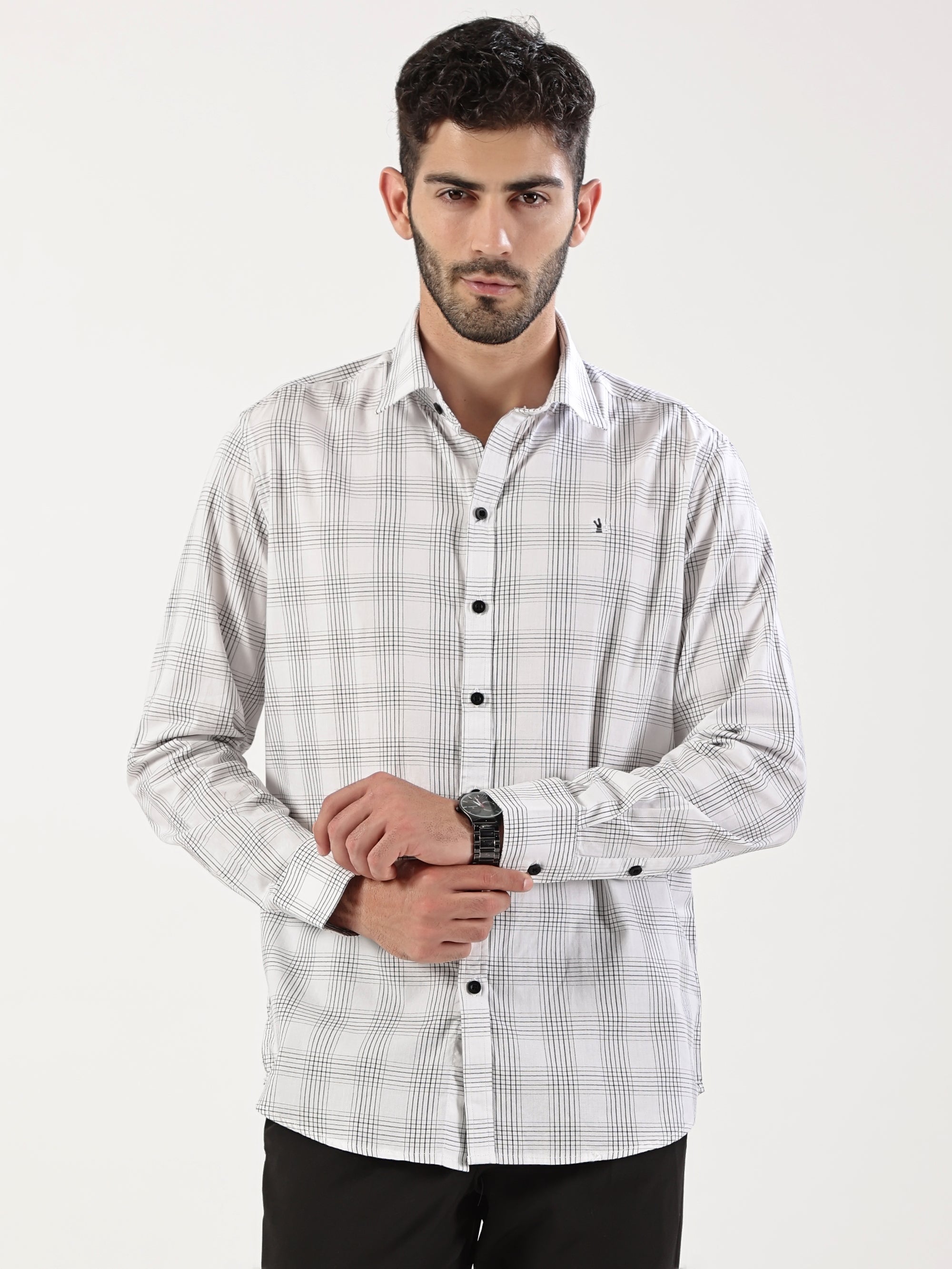 Ivory Grid Shirt
