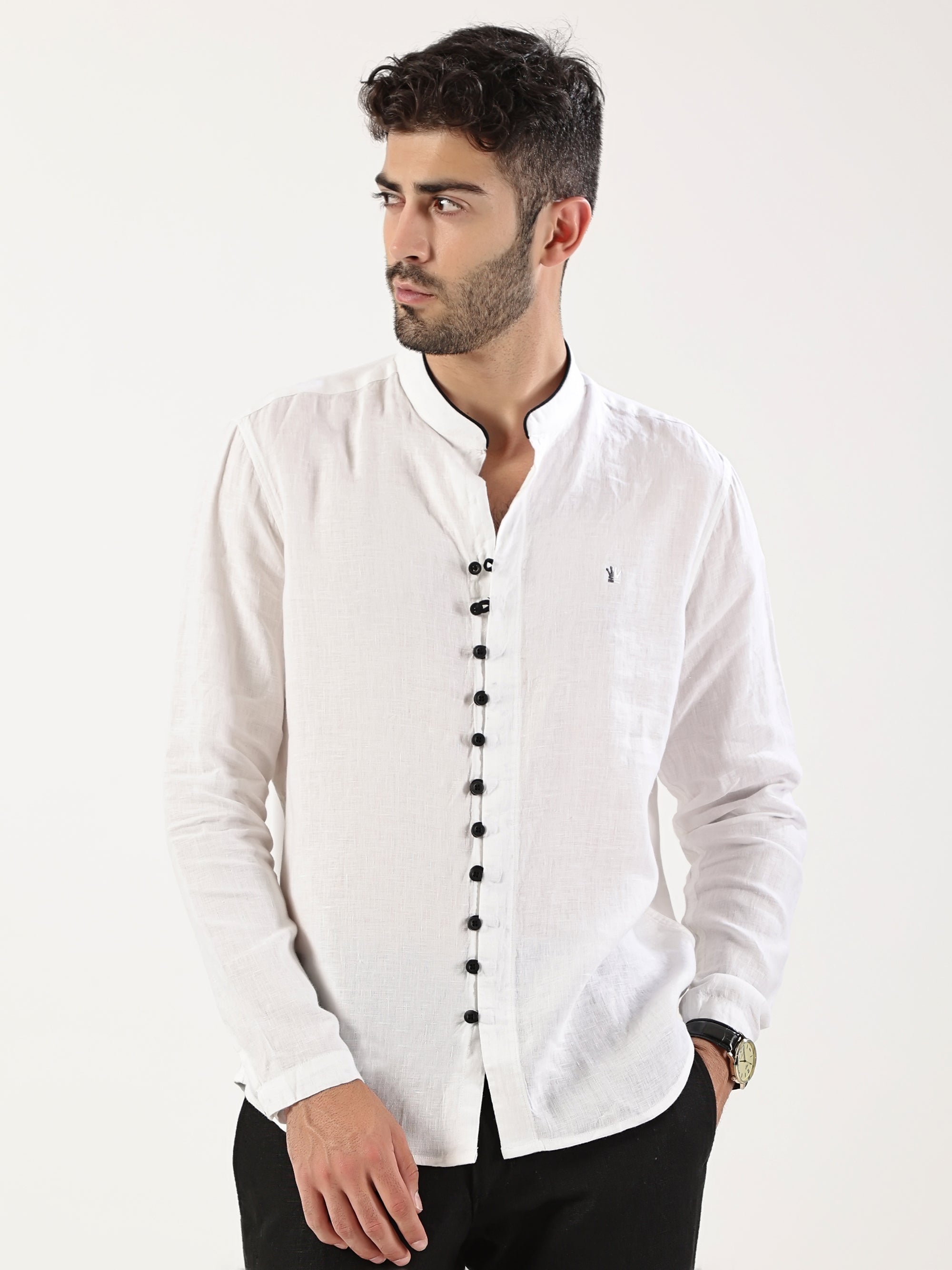 White Mandarin Shirt