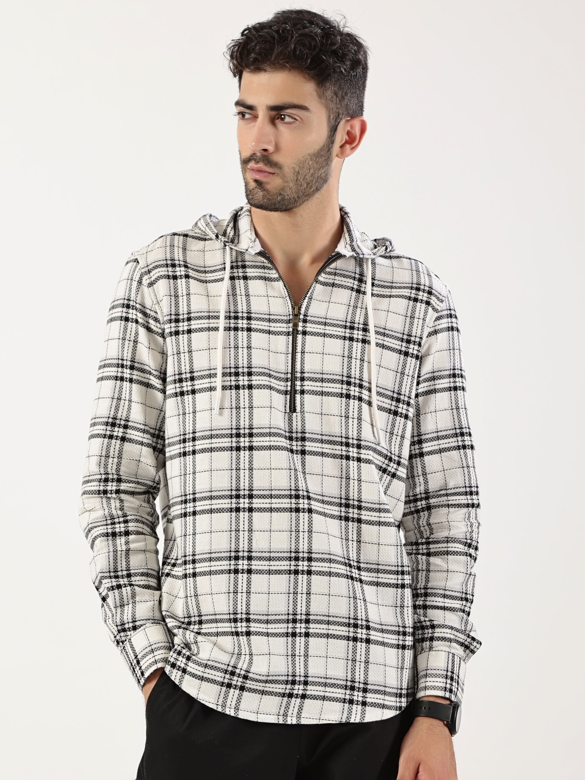 Black Luxe Hooded Shirt