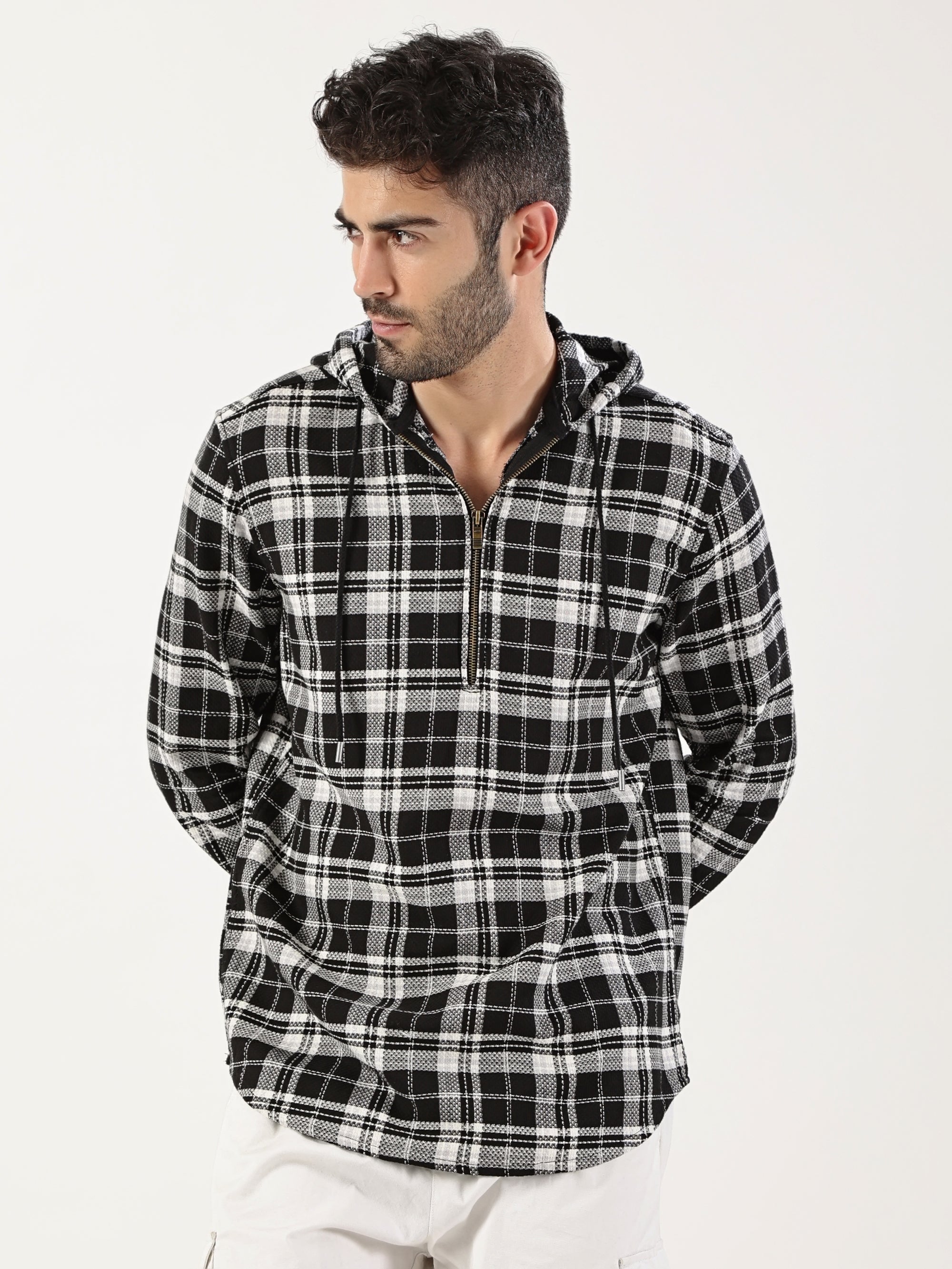 Plaid Zip Hoodie