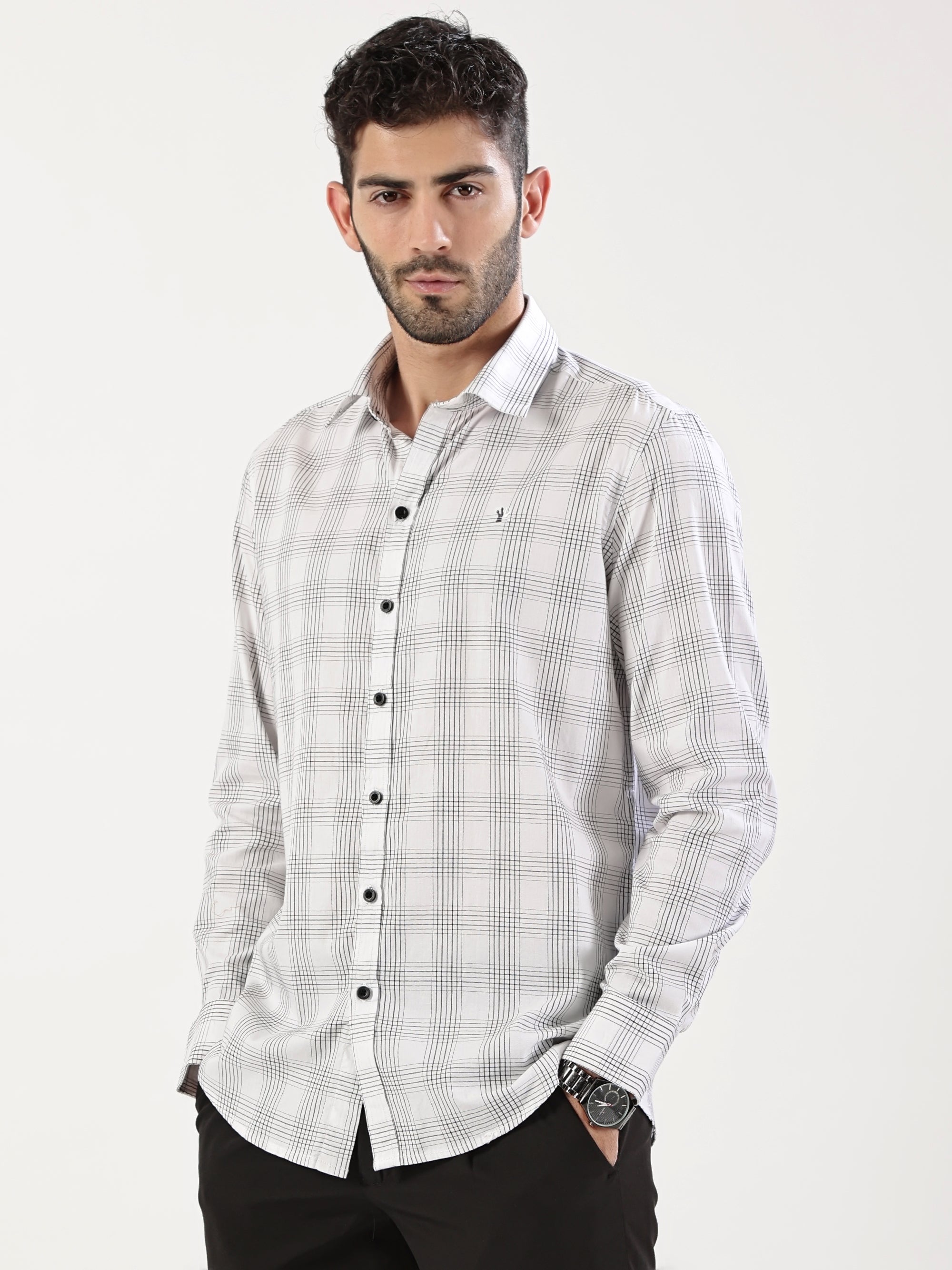 Ivory Grid Shirt