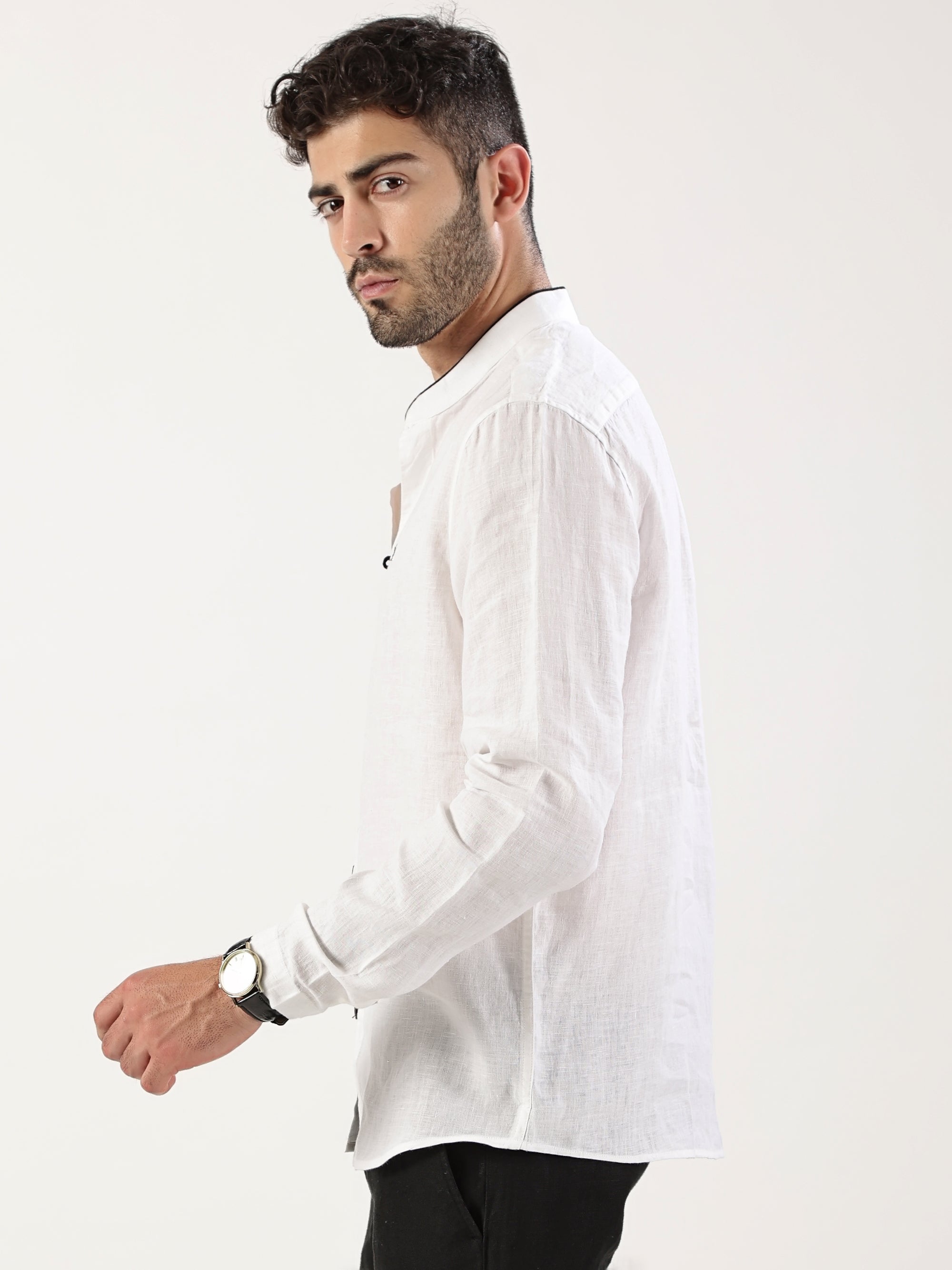 White Mandarin Shirt