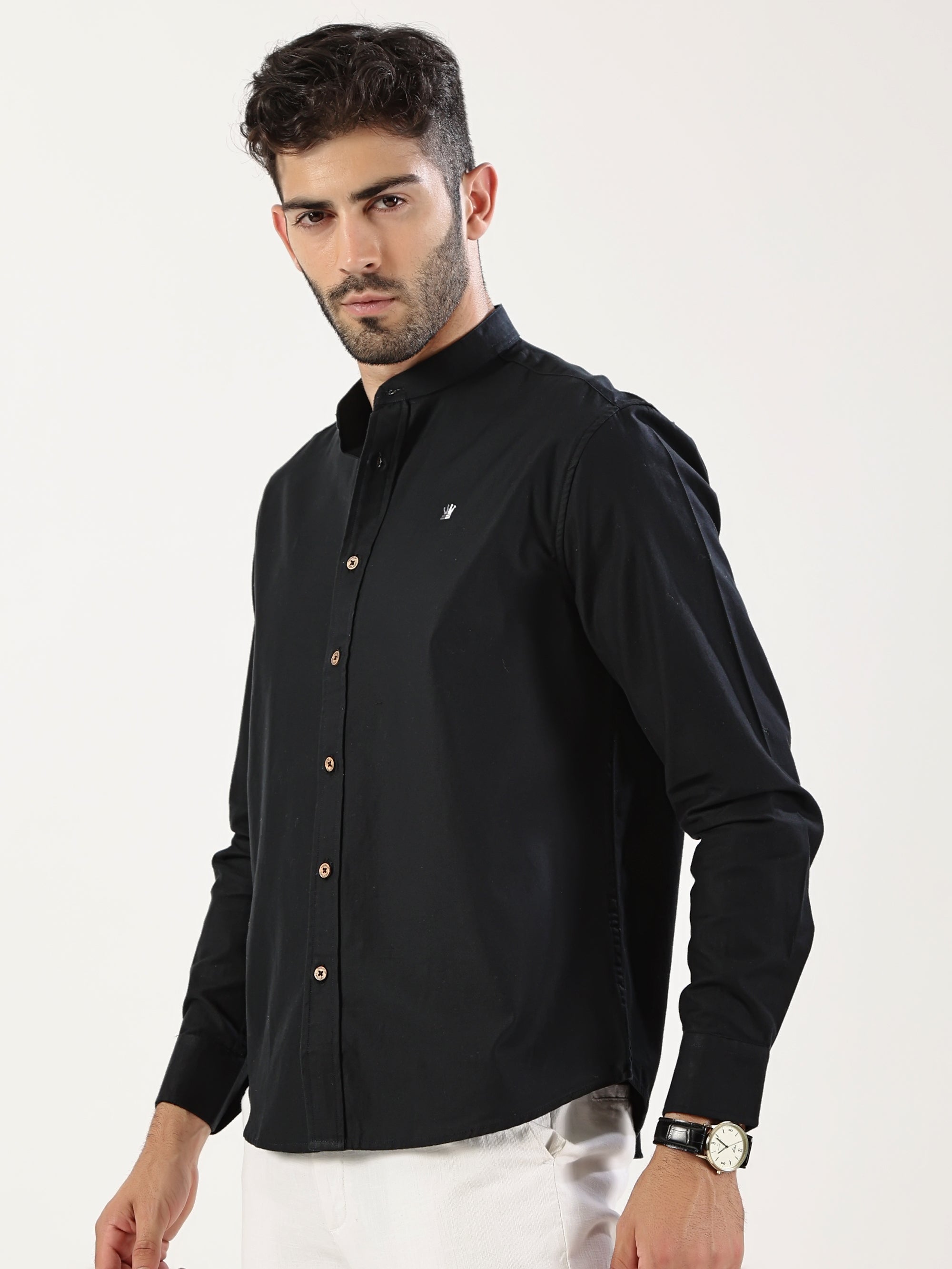 Black Mandarin Shirt