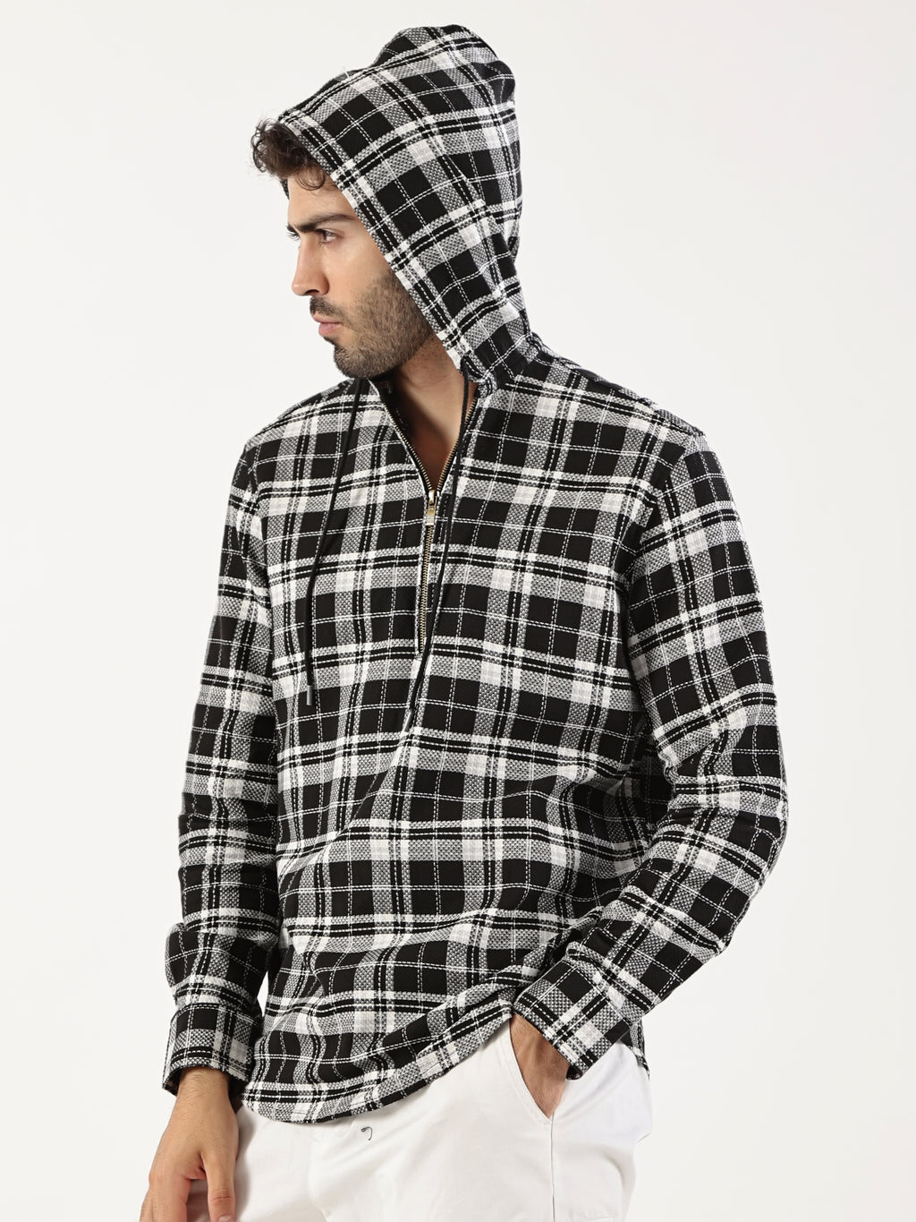Plaid Zip Hoodie