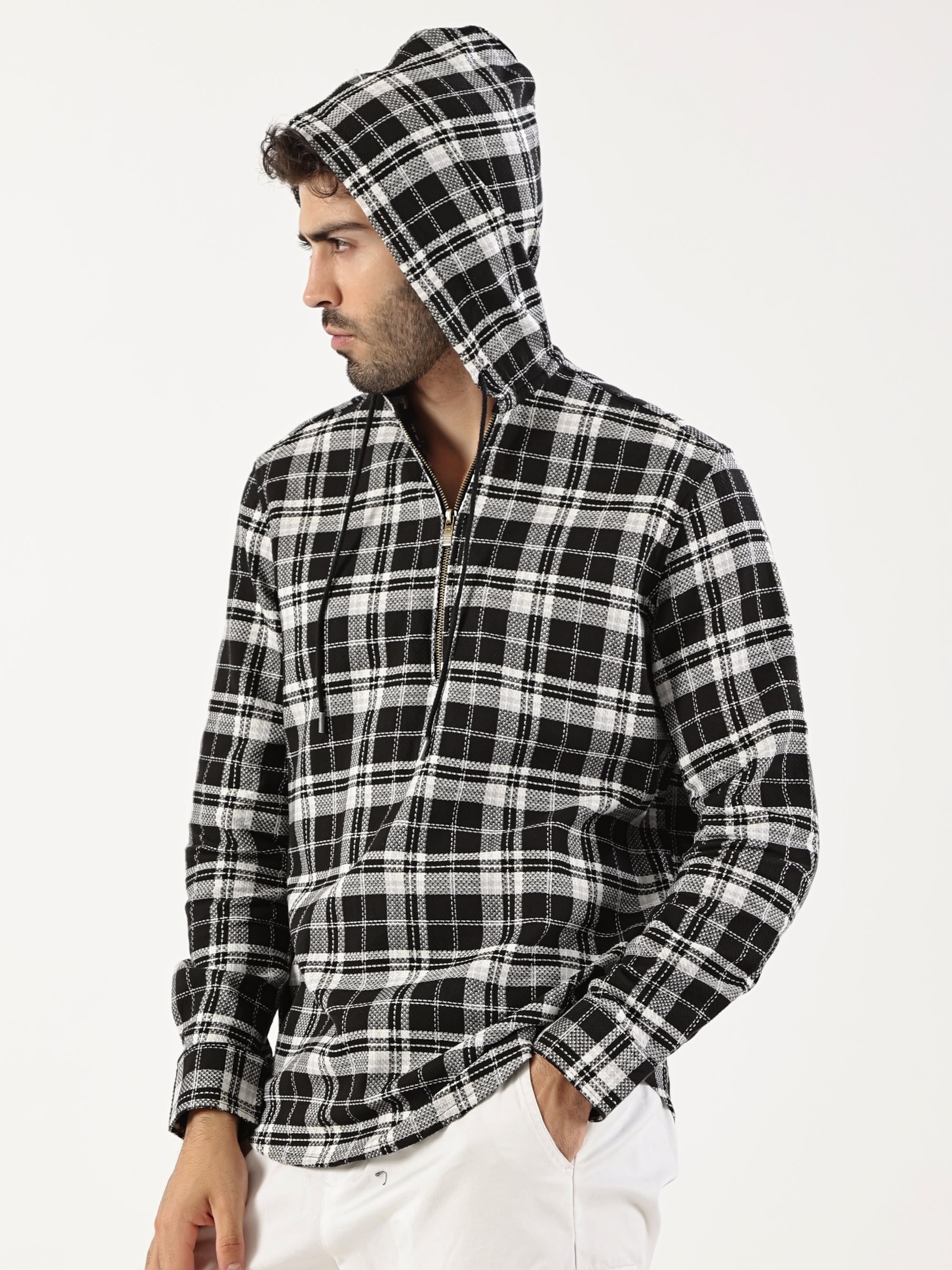 Plaid Zip Hoodie