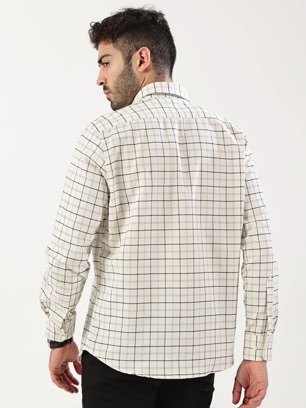 Beige Grid Shirt