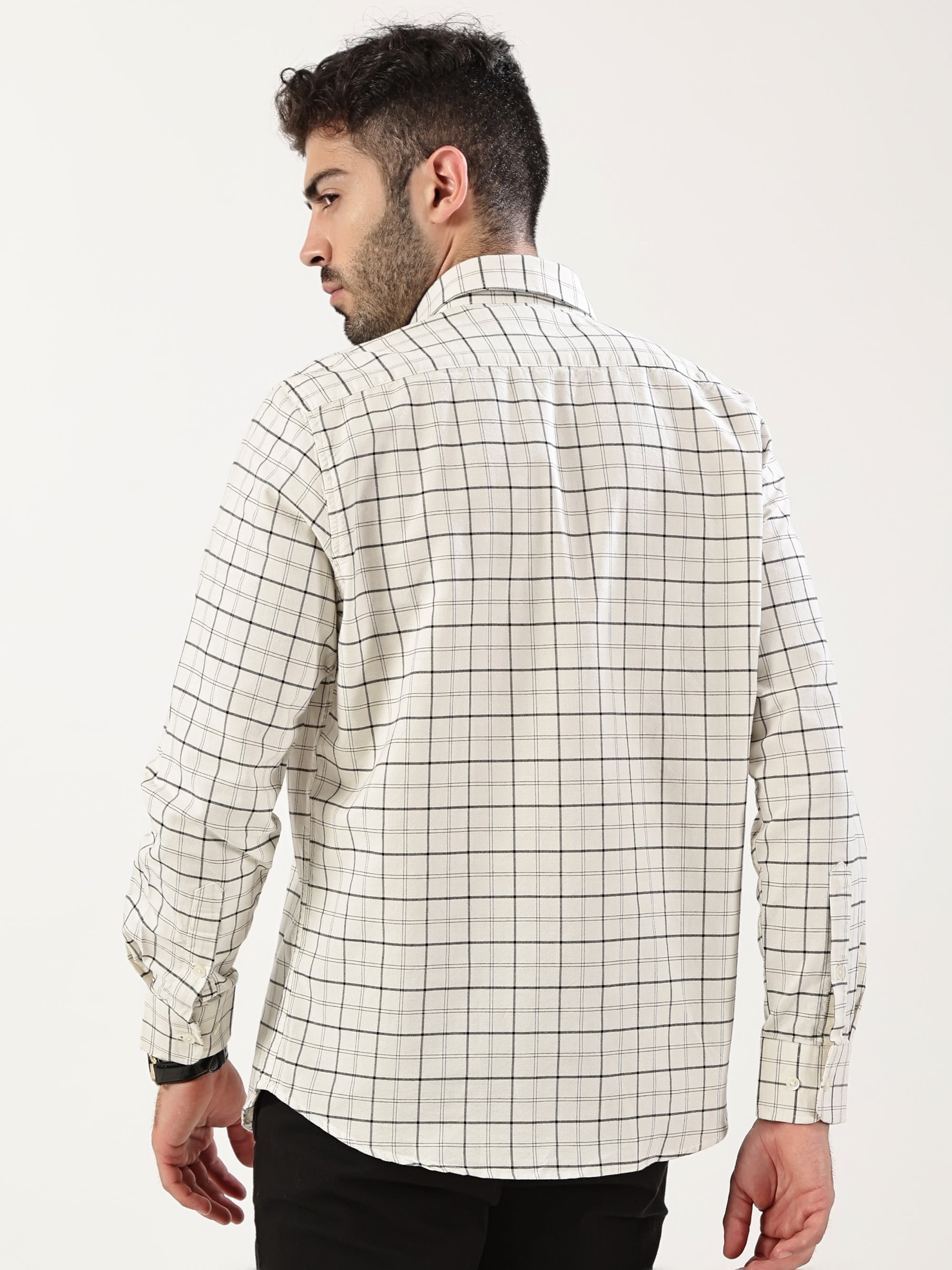 Beige Grid Shirt
