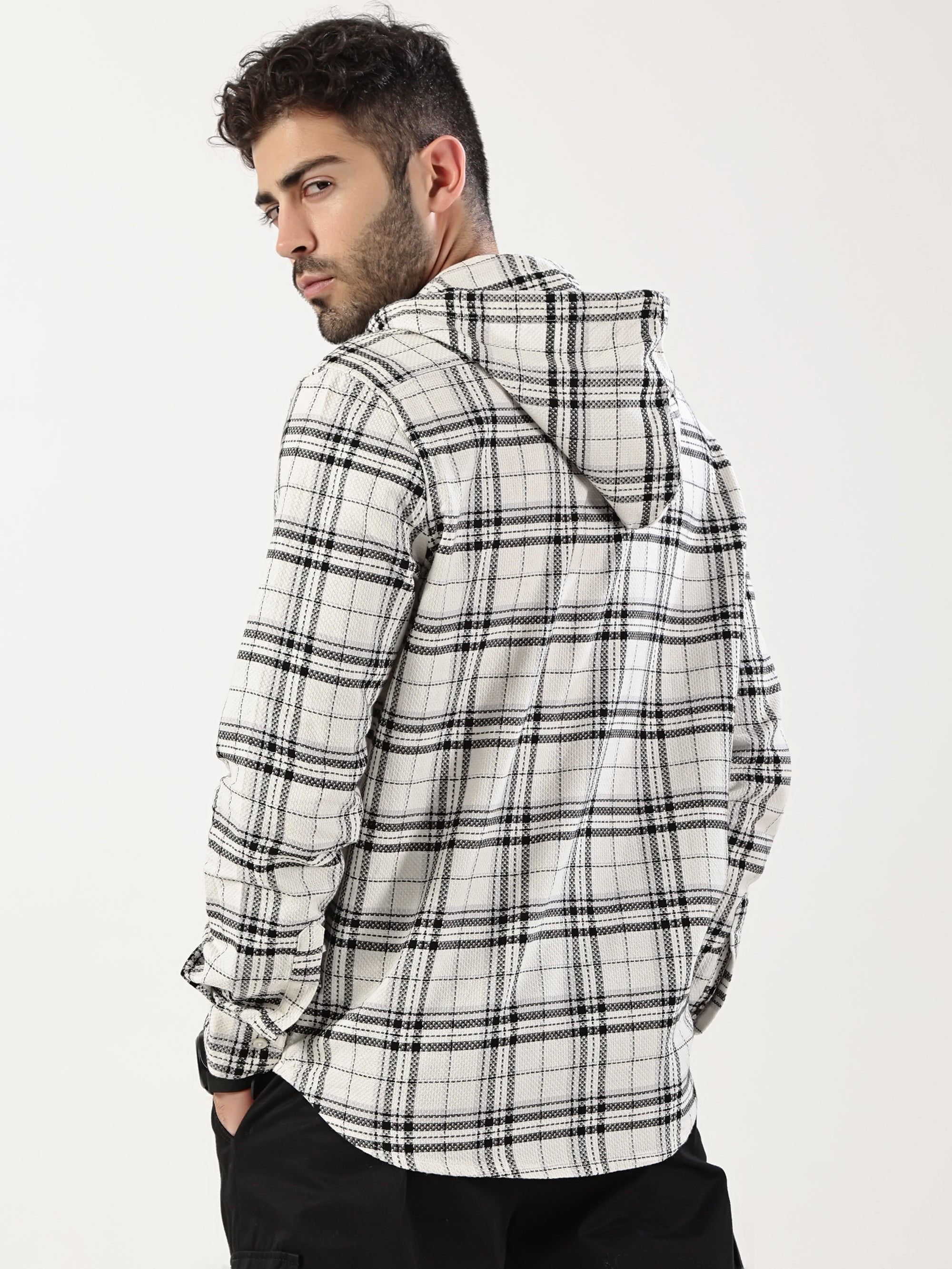 Black Luxe Hooded Shirt