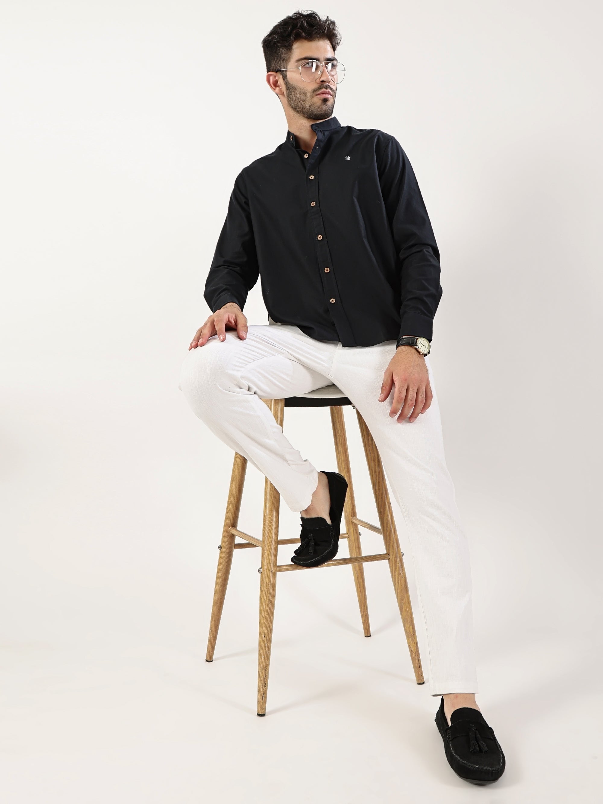 Black Mandarin Shirt