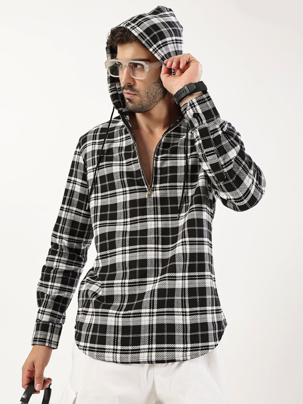 Plaid Zip Hoodie