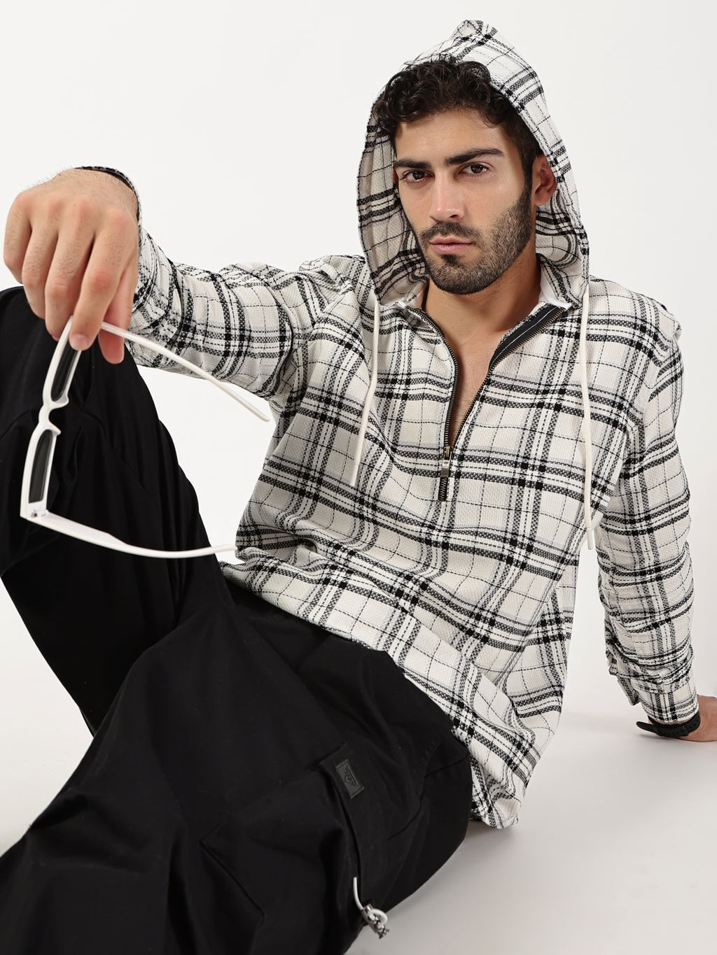 Black Luxe Hooded Shirt