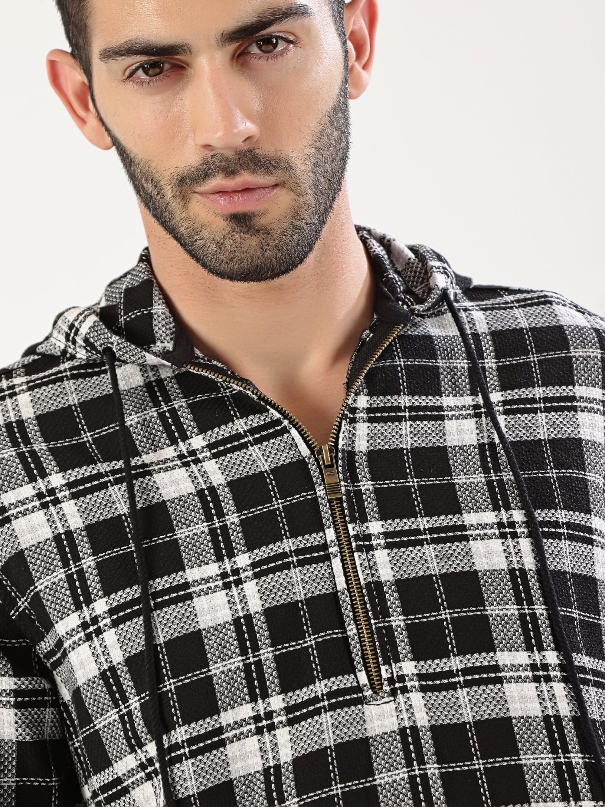 Plaid Zip Hoodie