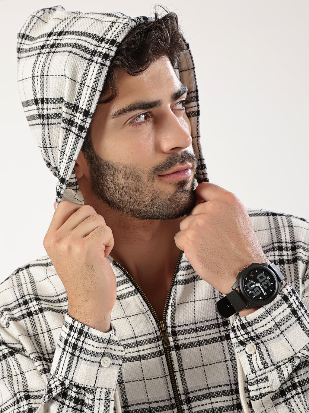 Black Luxe Hooded Shirt