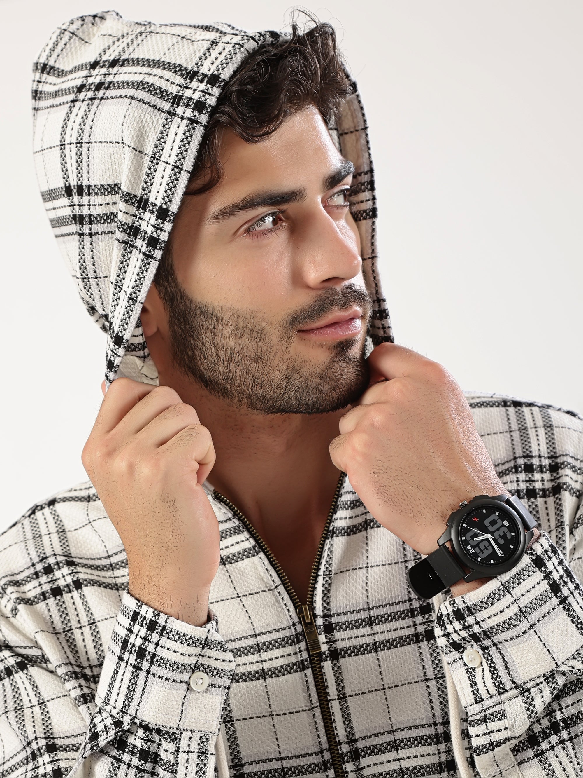 Black Luxe Hooded Shirt